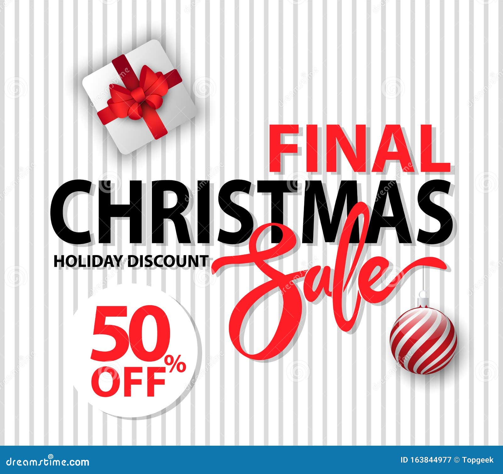 Final Christmas Sale and Holiday Discount Vector Stock Vector Sale On Christmas Cards