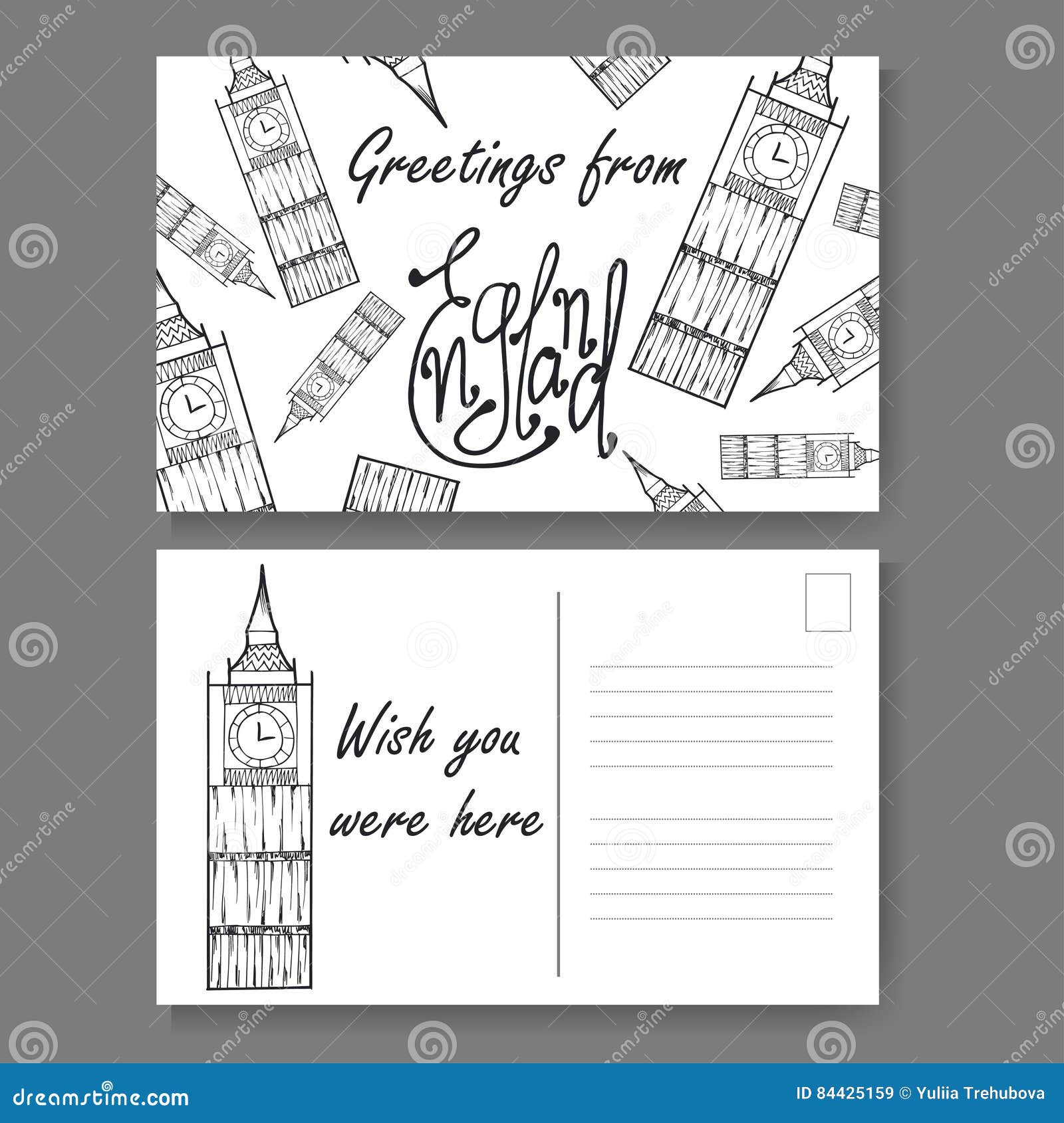 Vintage Postcard With Eiffel Towerwatercolor Hand Drawingvector Royalty  Free SVG Cliparts Vectors and Stock Illustration Image 39205661