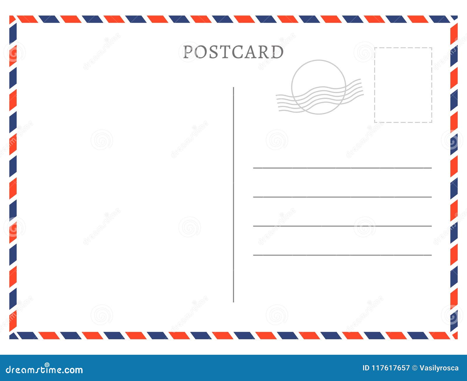 Postcard Template Paper White Texture. Vector Postcard ...