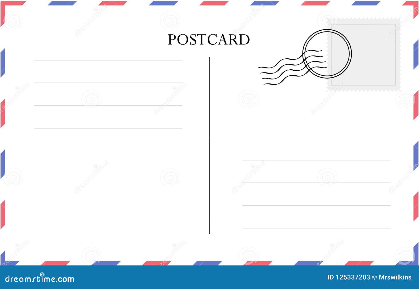 Postcard Template Vector Beautiful Retro Postcard Stock Vector With Regard To Post Cards Template