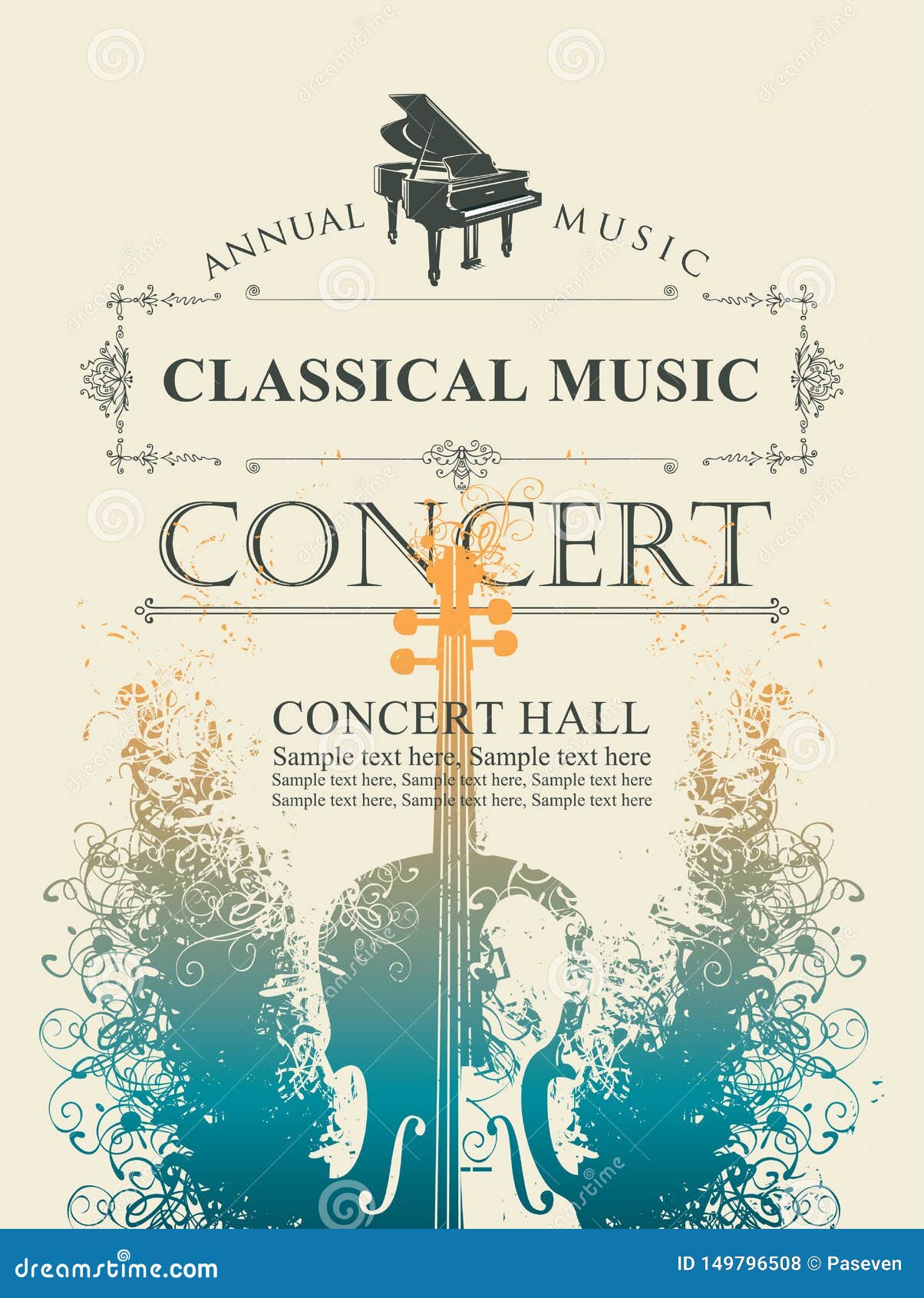 poster for the annual concert of classical music