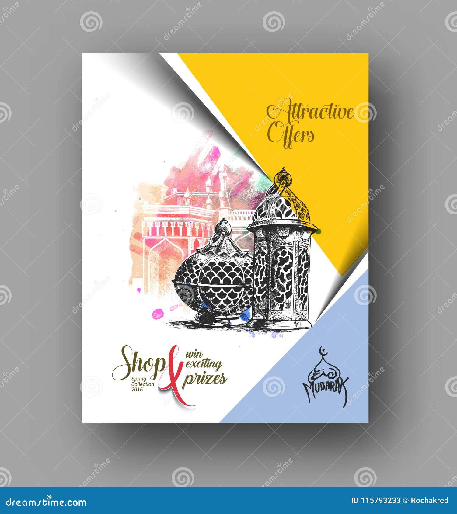 Poster Banner Or Flyer Design Decorated With Islamic Element For