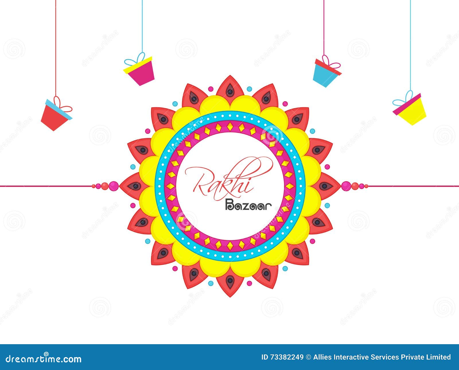 Illustration of Rakhi design for Rakshabandhan In this poster Colorful design of Rakhi and background Stock Vector Image Art Alamy