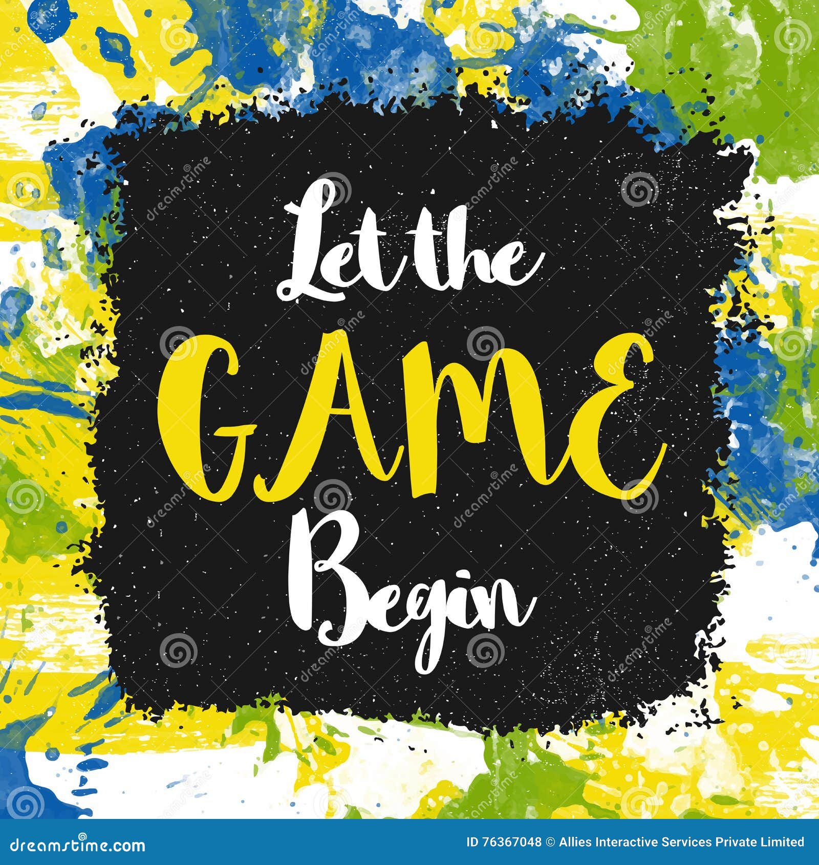 Let Game Begin Hand Drawn Lettering Stok Vektör (Telifsiz) 1447816685