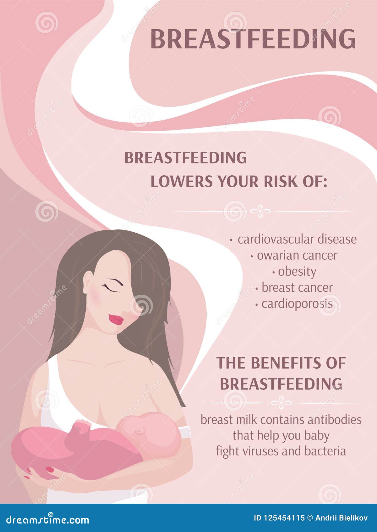 A Flyer Of A Mother Breastfeeding A Baby Stock Vector Illustration pin-on-motherhood