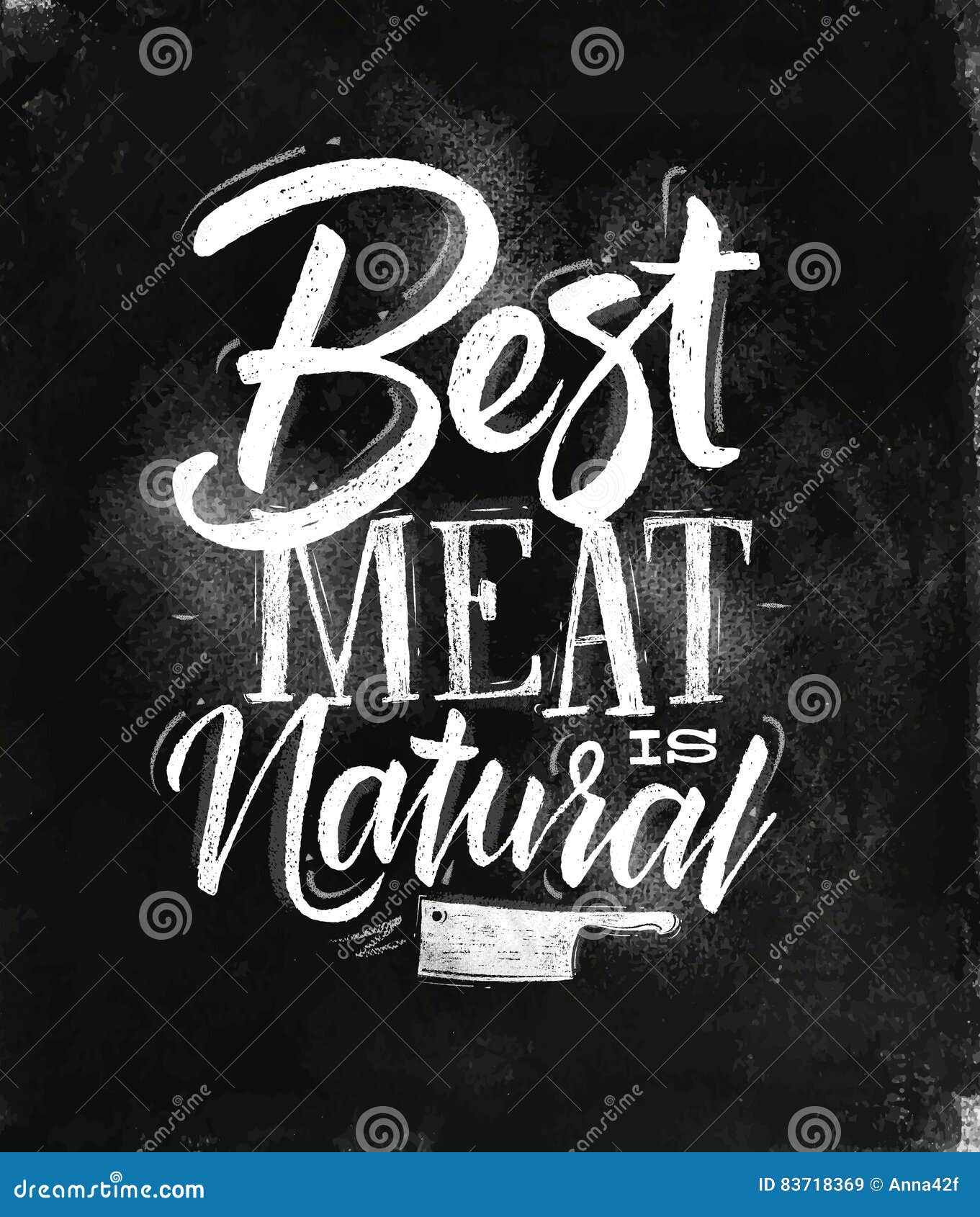 poster best meat chalk lettering natural drawing vintage style drawing chalkboard background 83718369