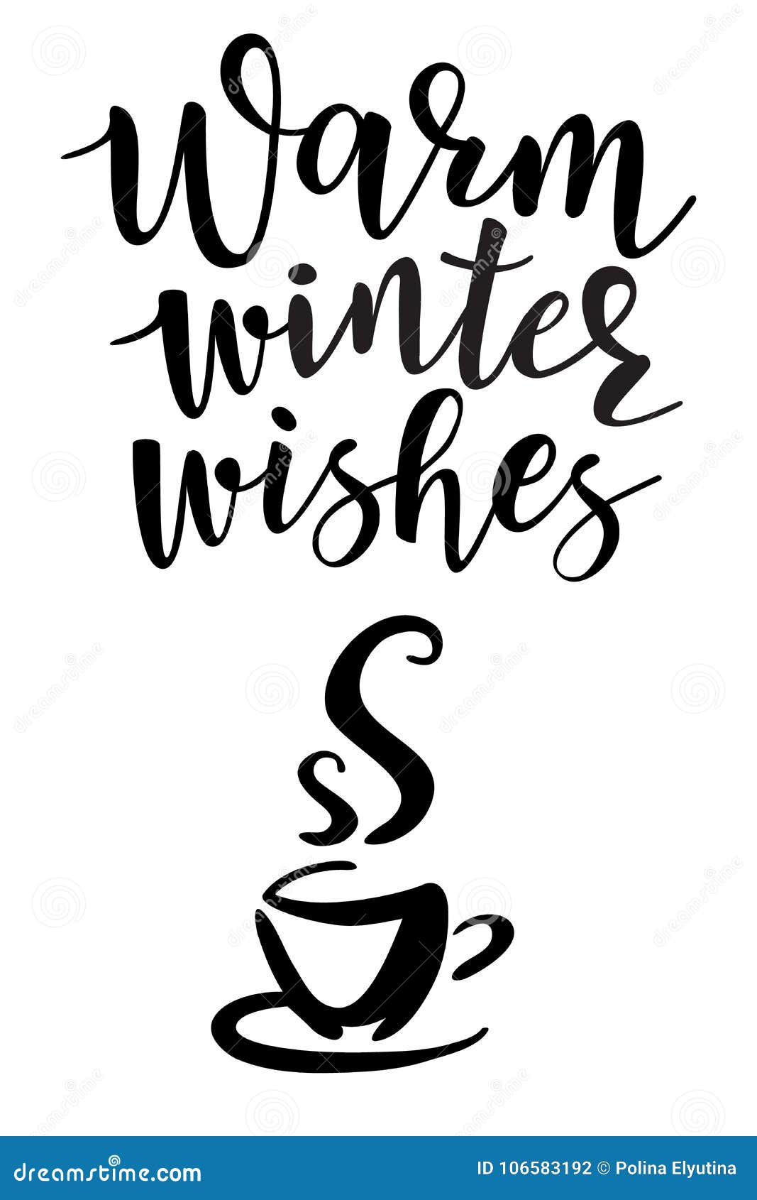 Poster, Card with `warm Winter Wishes` Stock Vector - Illustration of ...