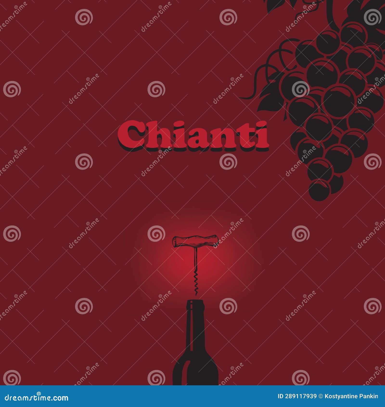 Poster for Chianti stock vector. Illustration of business 289117939