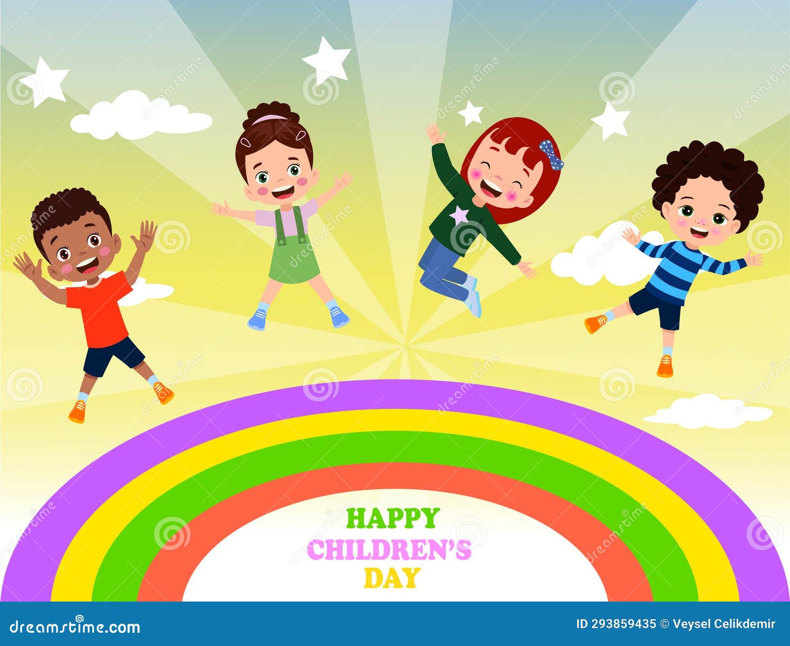 a poster for the children's day with the words happy children's day