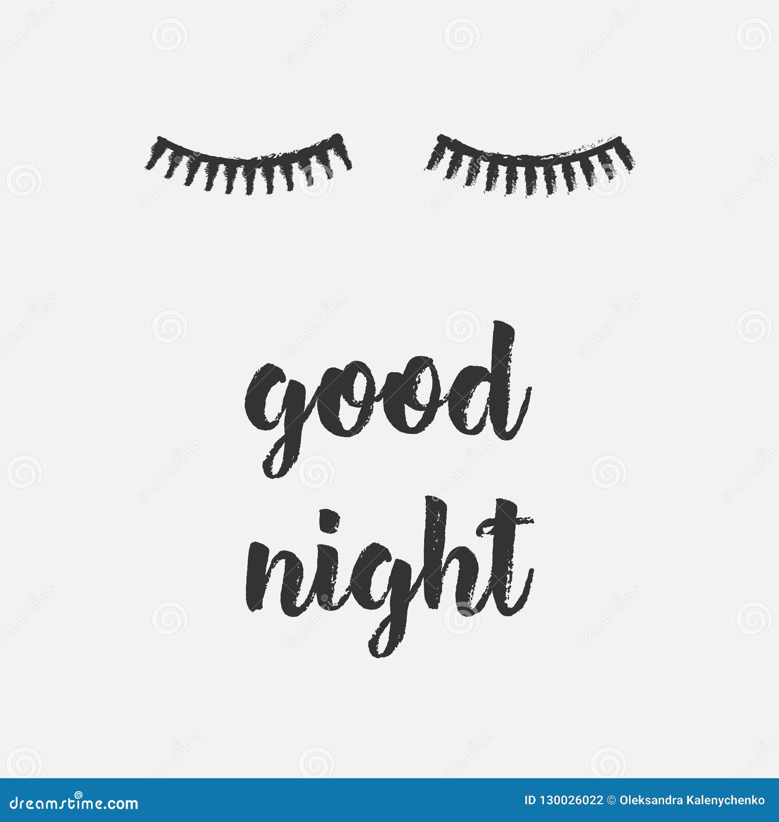 A Poster with Closed Eyes and Eyelashes with the Wishes of a Good Night ...