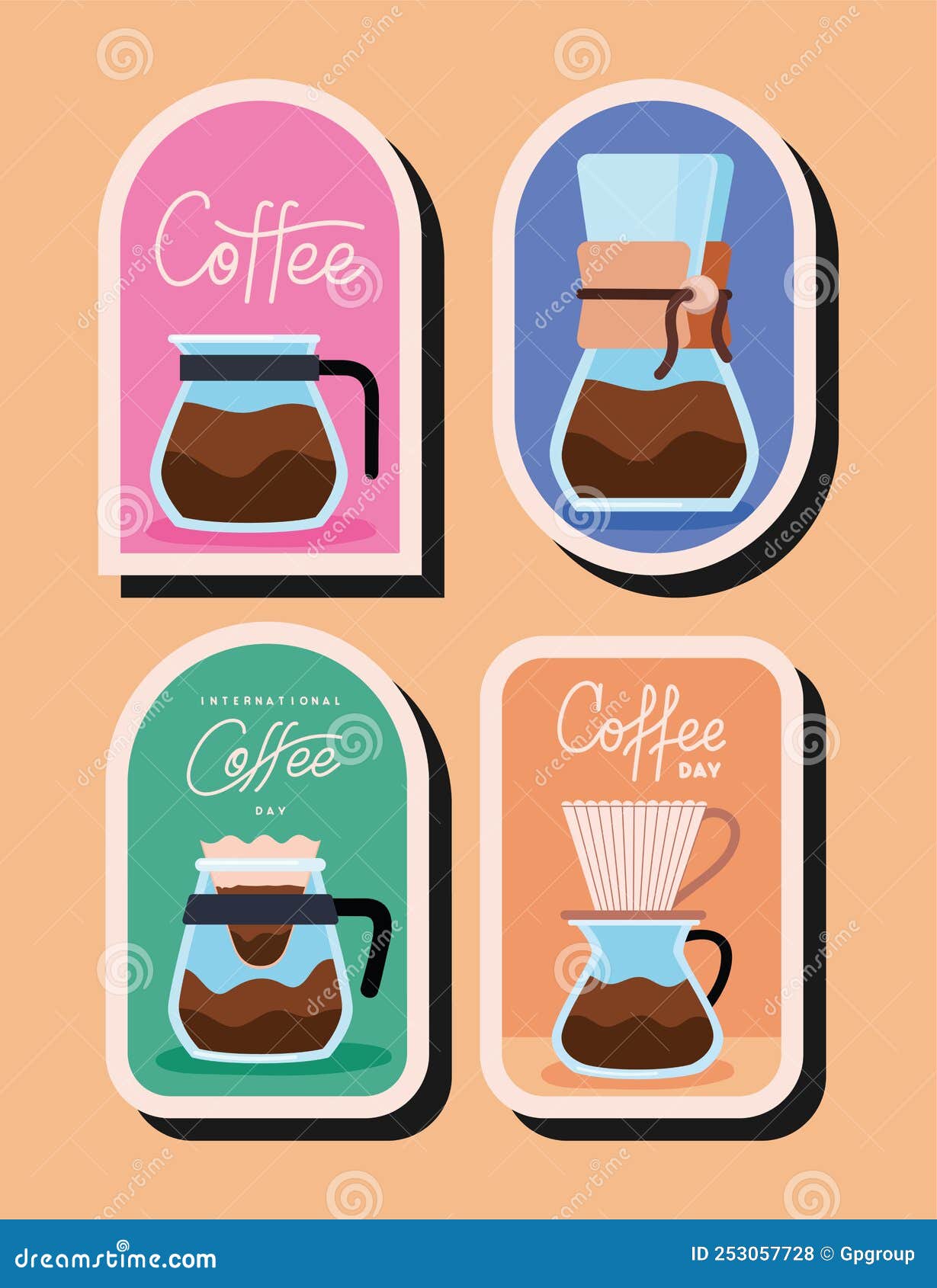 Set Of Coffee Stamps Stock Image 58580905