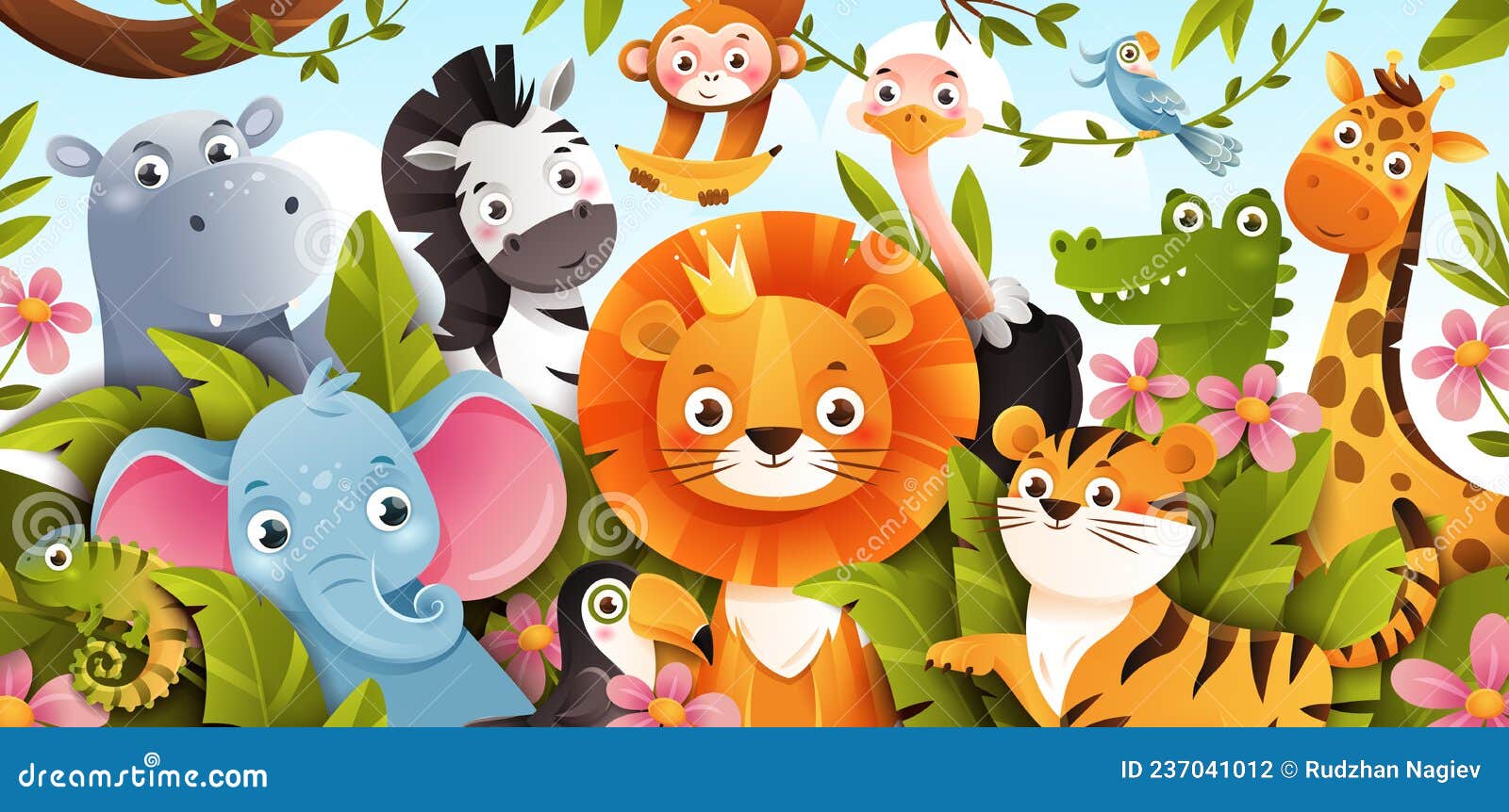 Poster Animali della giungla 