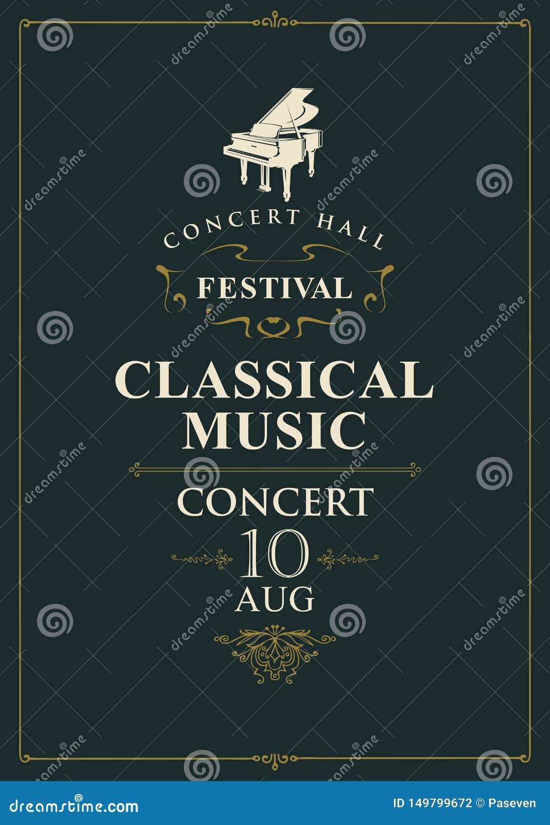 poster for concert of classical music with piano