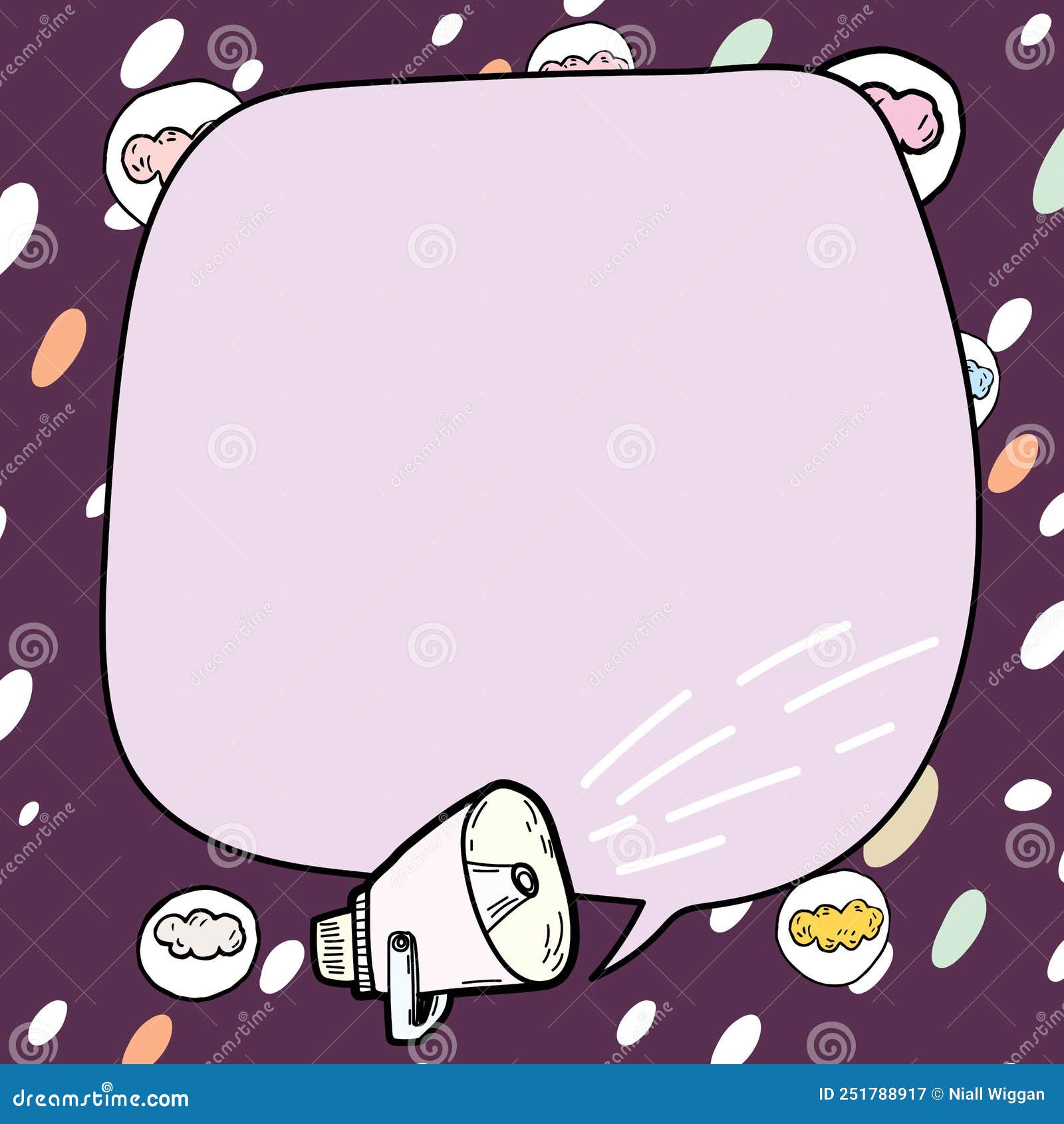 Poster Decorated with Speech Symbols on Edges Representing Speaker