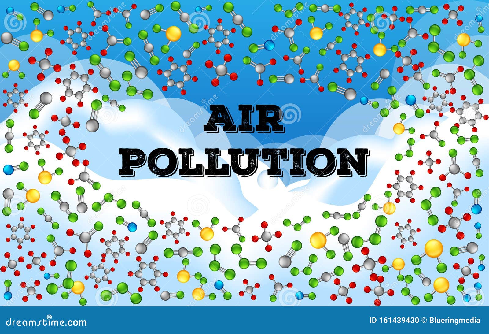 Poster Design For Air Pollution With Different Molecules Stock Vector -  Illustration Of Cartoon, Frame: 161439430