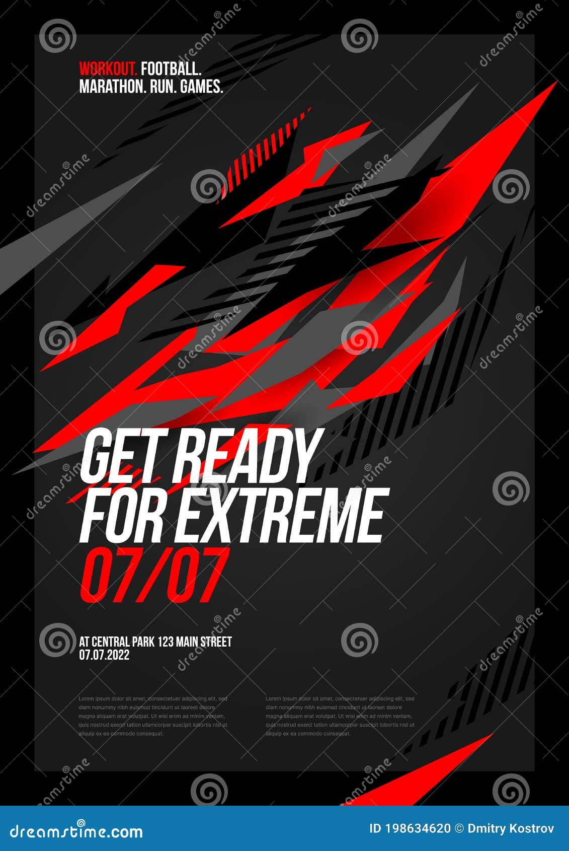 Poster Template Design for Sport Event. Sport Background. Stock With Regard To Sports Event Flyer Template