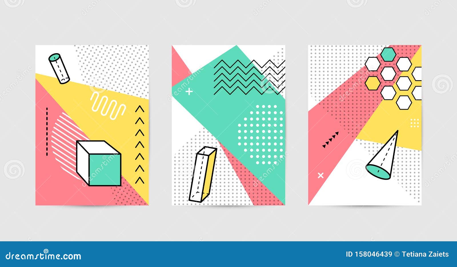 Poster Design with Geometric Graphic Elements. Geometrical Shapes