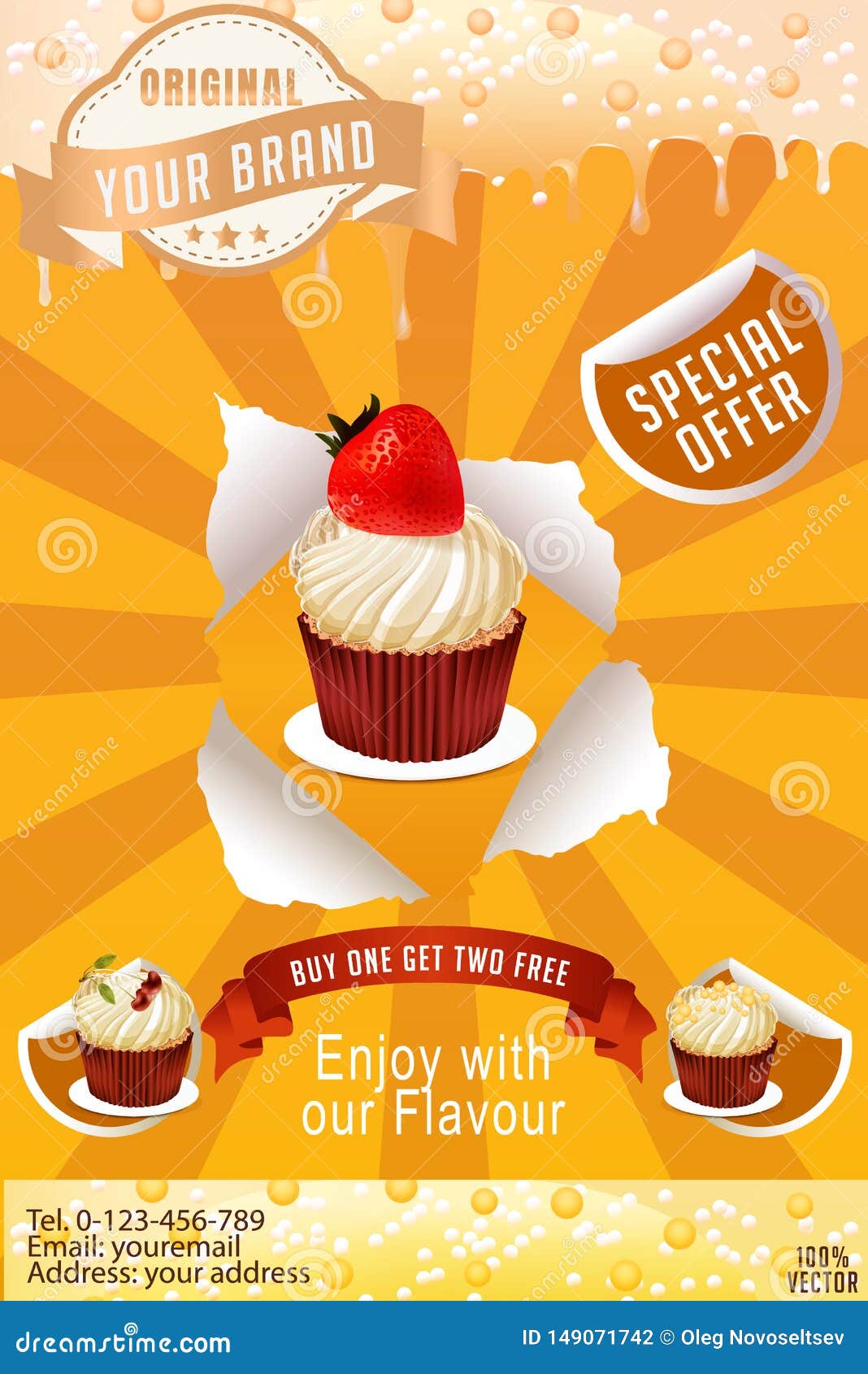 Menu Card Flyer Brochure Cupcakes Stock Illustrations – 20 Menu For Cupcake Flyer Templates Free