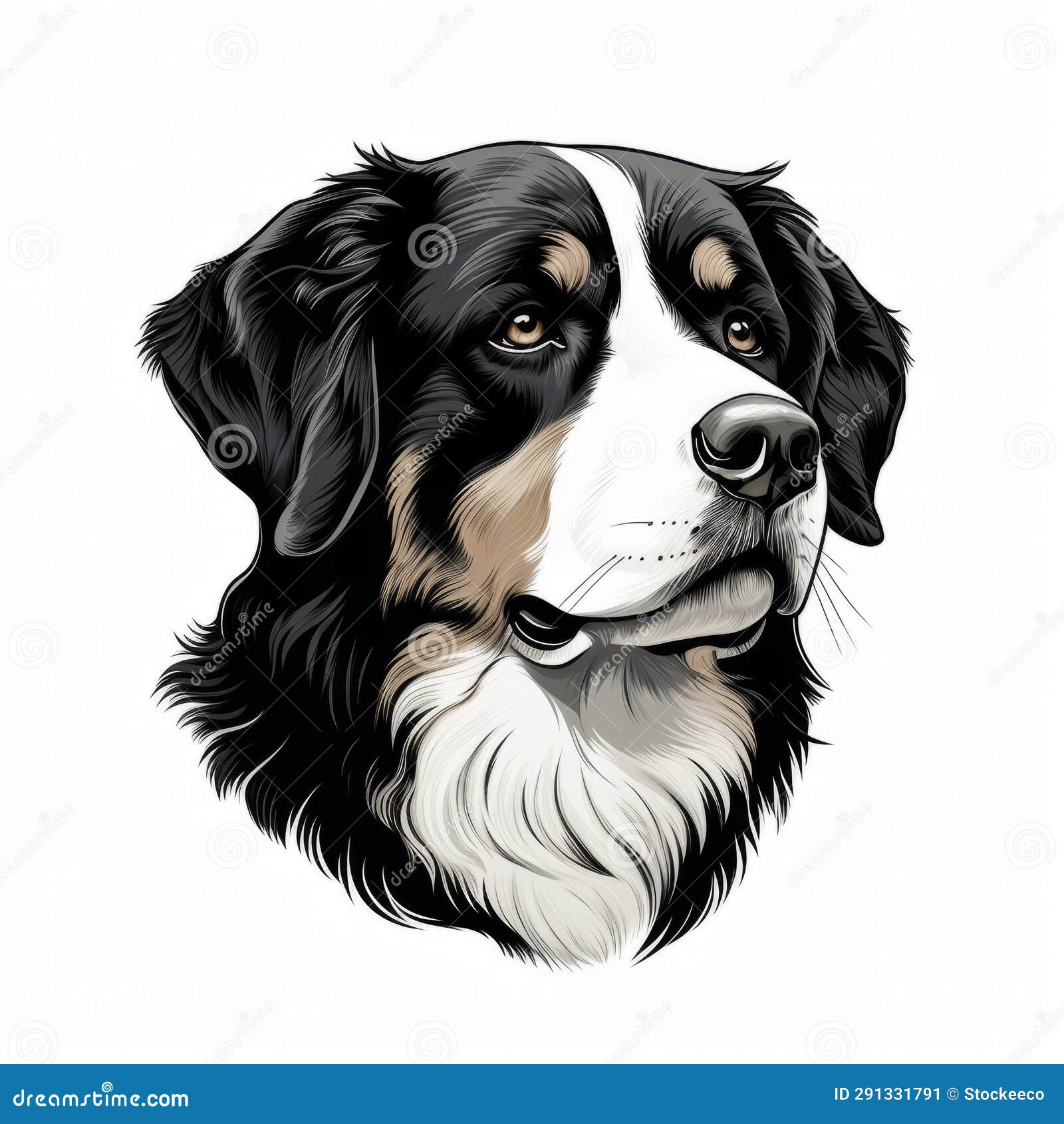 realistic bernese mountain dog  