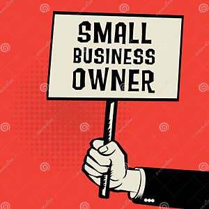 Poster In Hand Business Concept Text Small Business Owner Stock Vector 