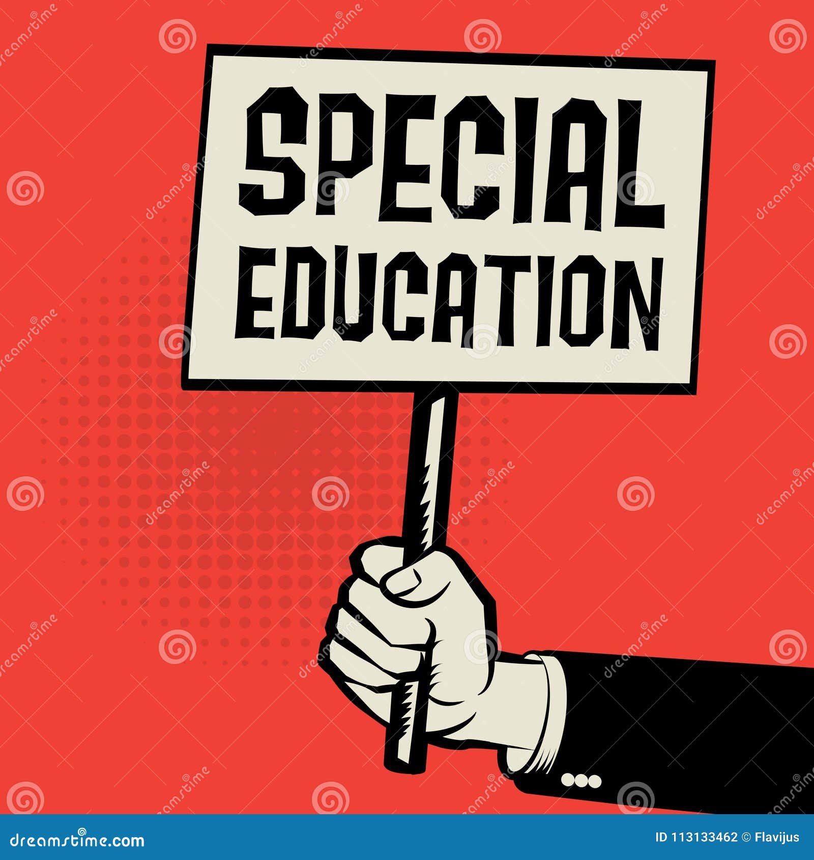 Poster in Hand, Business Concept with Text Special Education Stock Vector Illustration of
