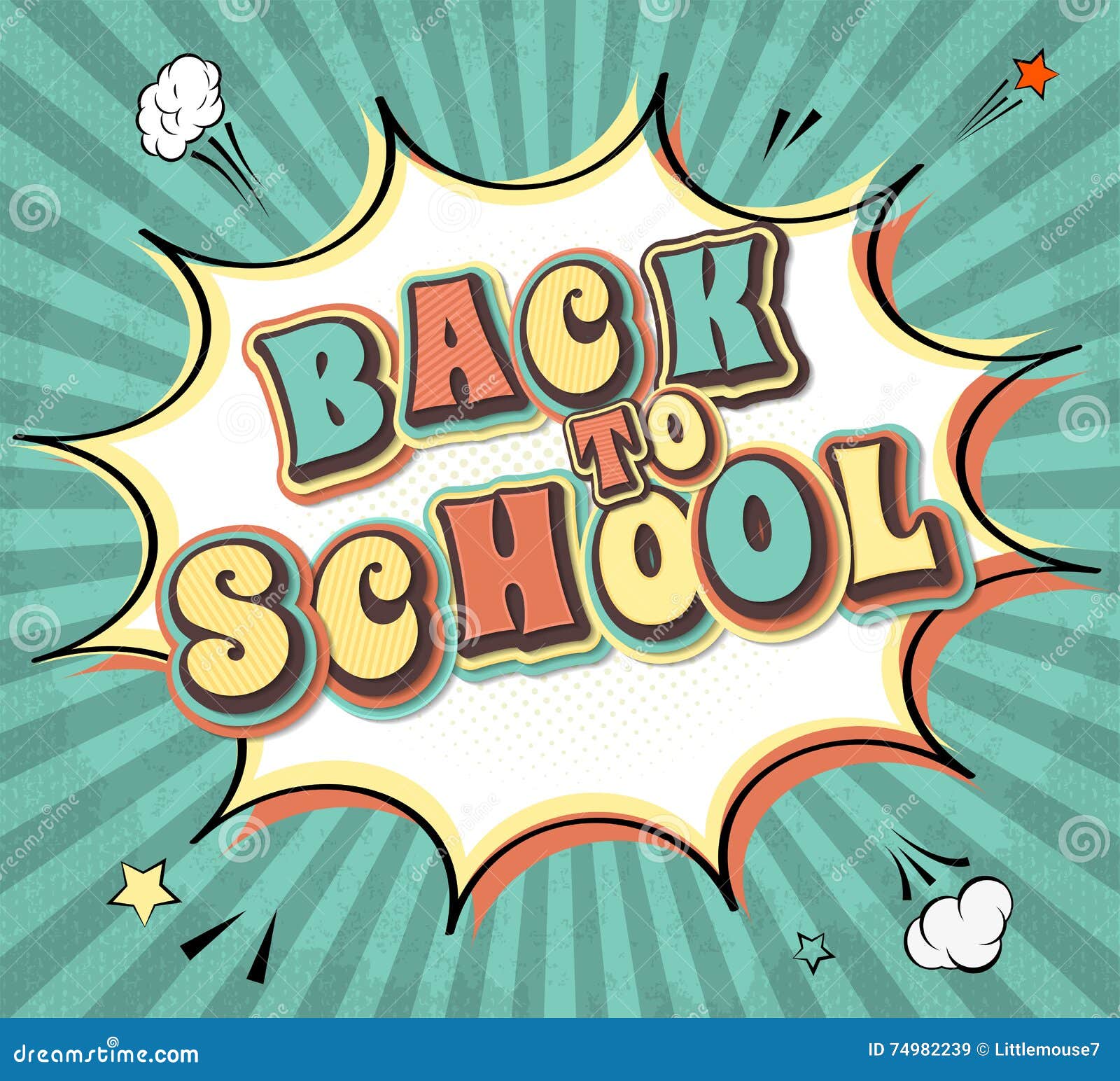 Poster With Lettering Back To School Comic Book Page
