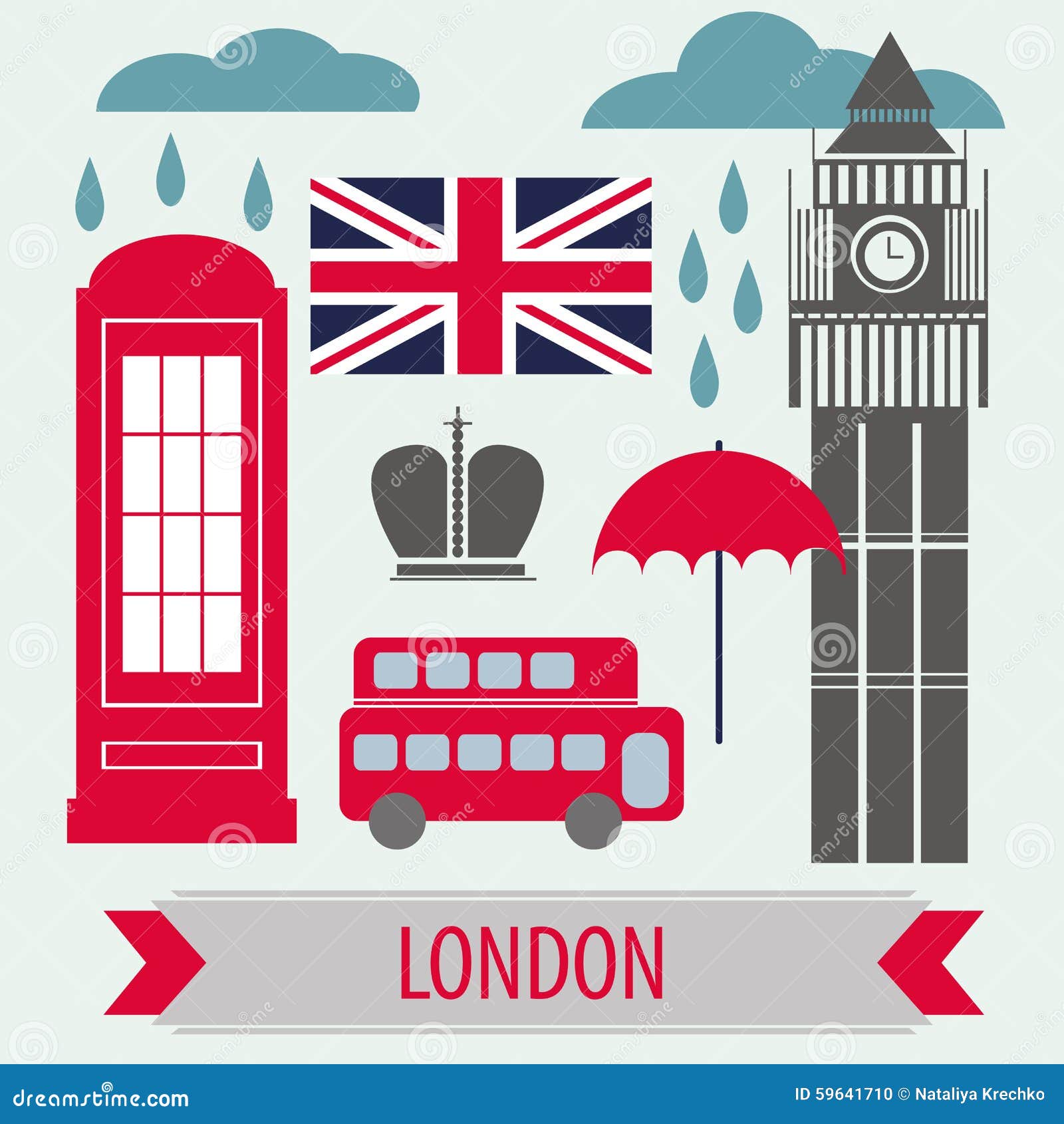 Poster London Symbols and Landmarks Stock Vector - Illustration of monument, architecture: