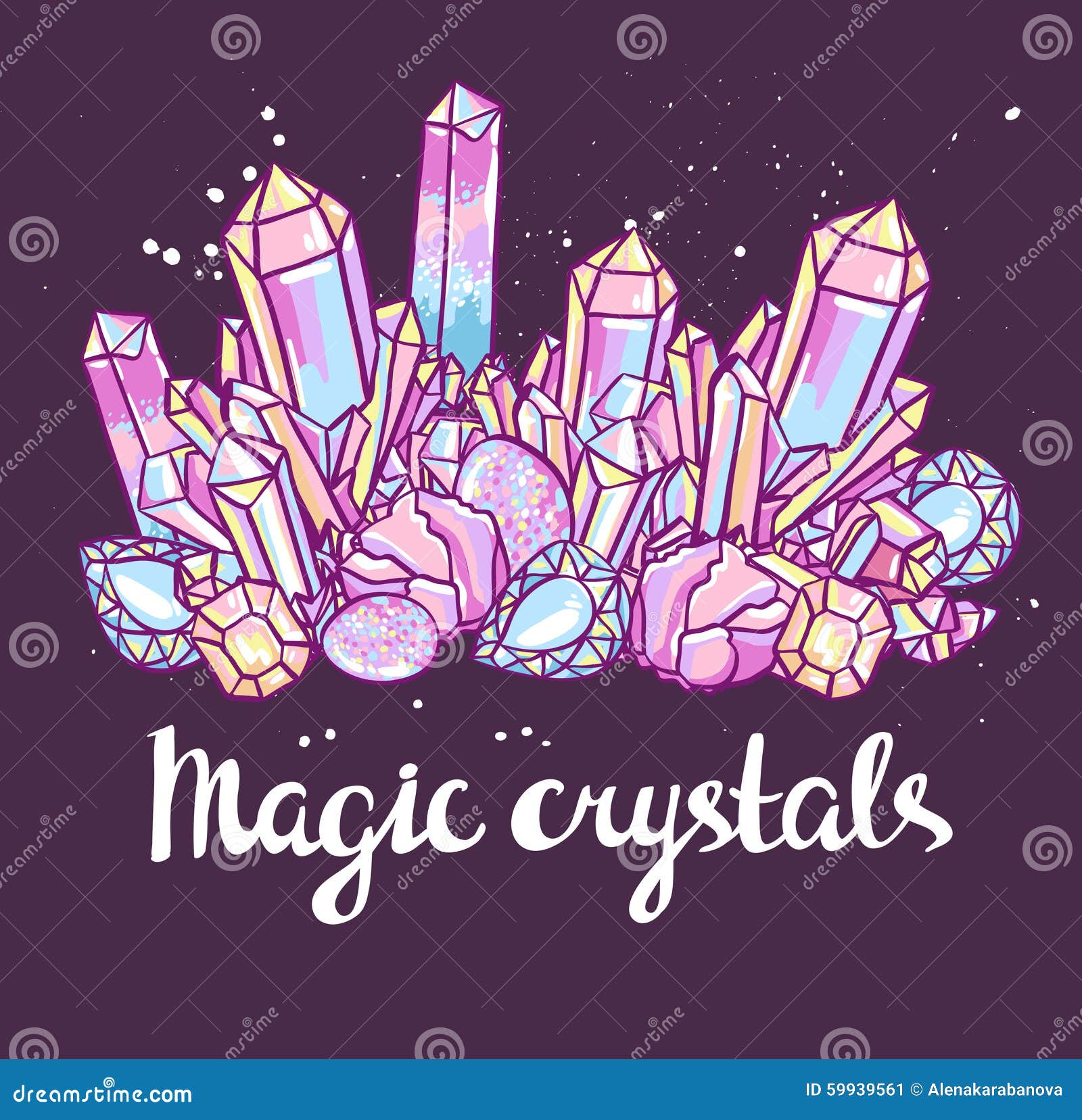 poster - magic crystals. bright  .