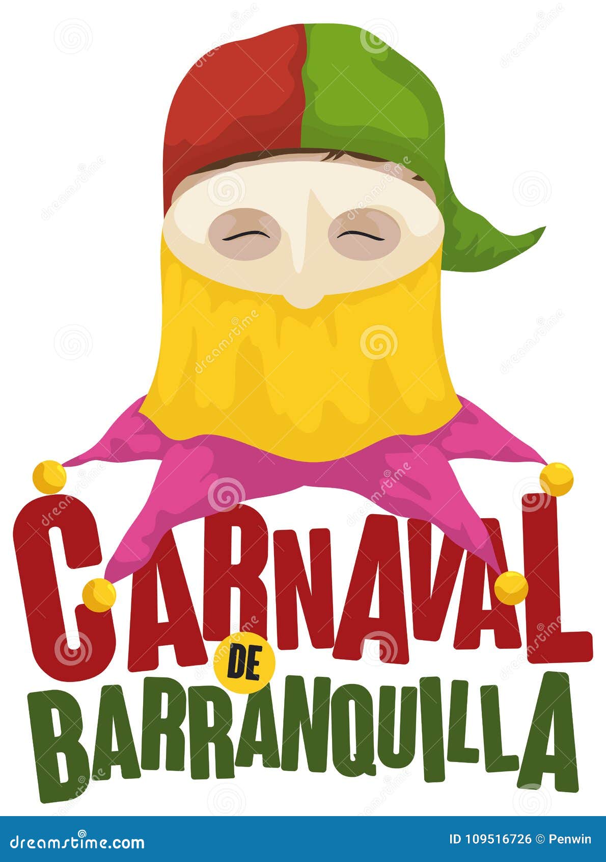 traditional disguise of monocuco in barranquilla`s carnival event,  