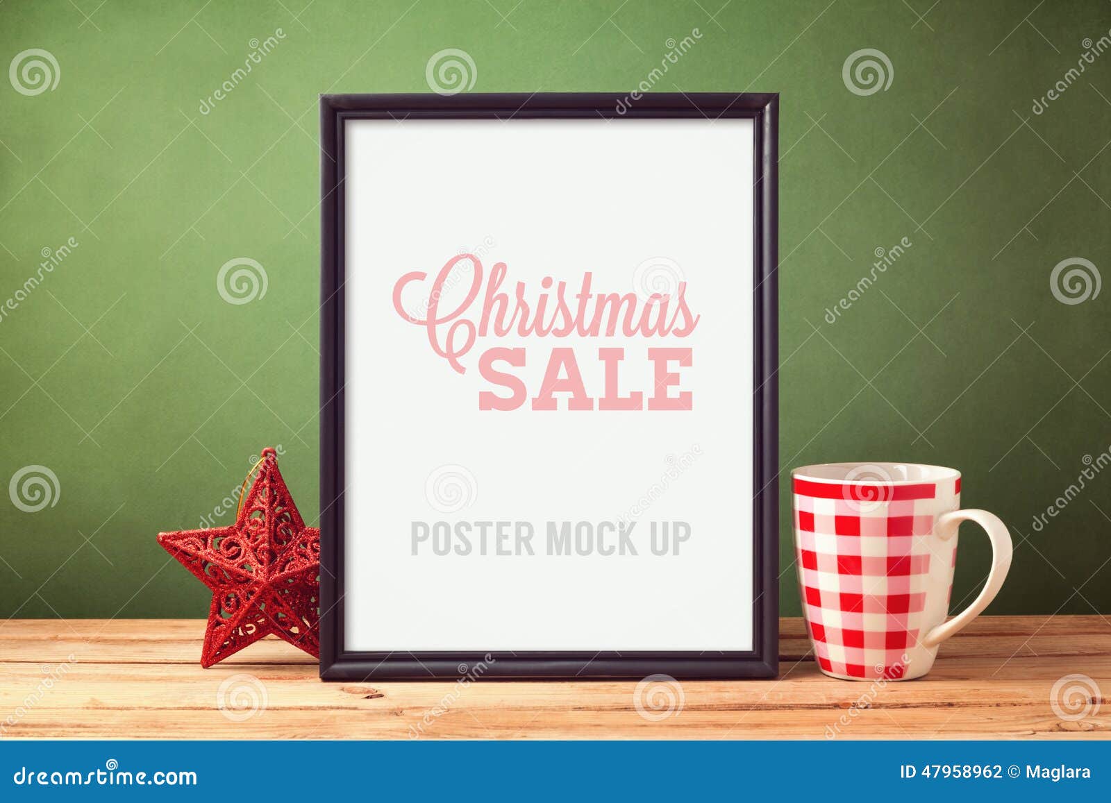Poster mock up template for Christmas