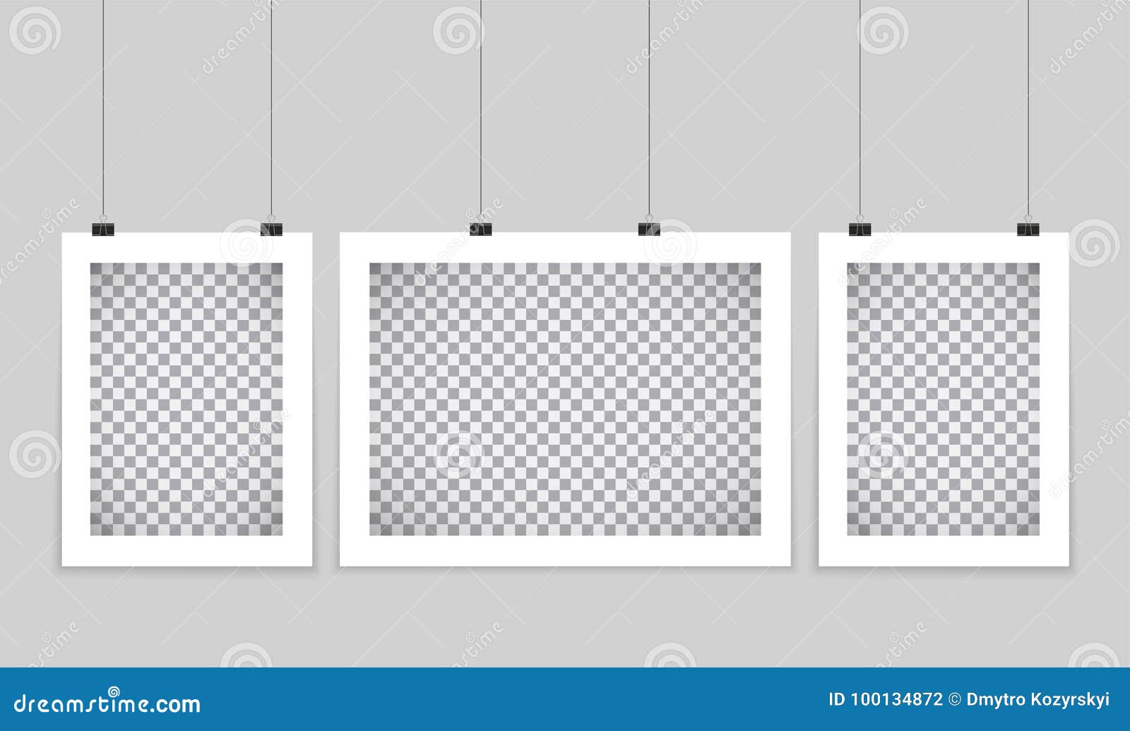 Download Poster Mockup Vector Mock Up Blank Paper Hanging On Office Clip Paper Gallery Set On White Background Stock Vector Illustration Of Sheet Frame 100134872 PSD Mockup Templates