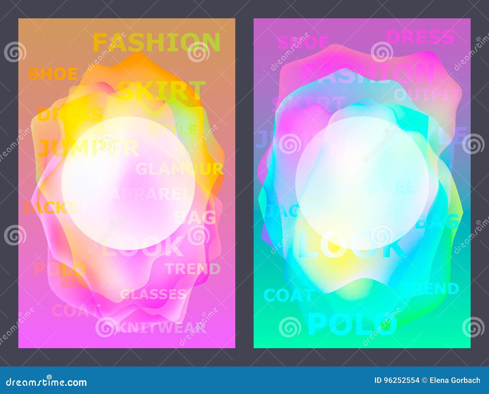 poster with neon flat geometric pattern. holographic colorful graphic backgrounds. retro banner, flyer, leaflet, poster