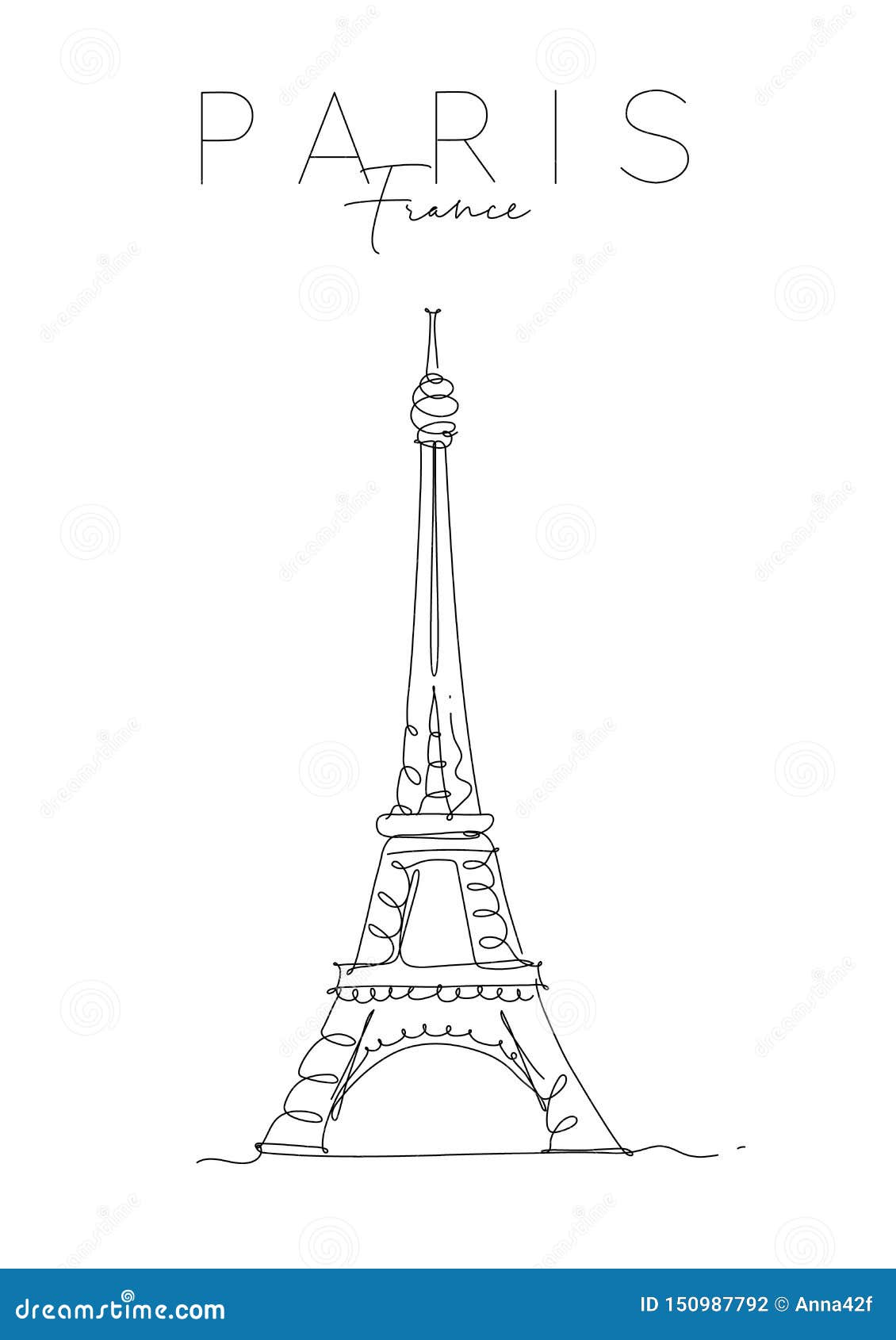 Pen Drawing-The Eiffel Tower