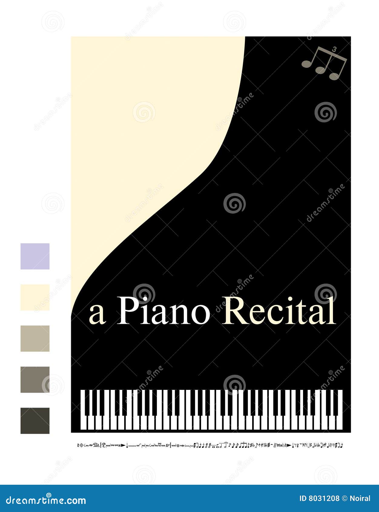 Poster for a piano recital stock vector. Image of musical - 8031208