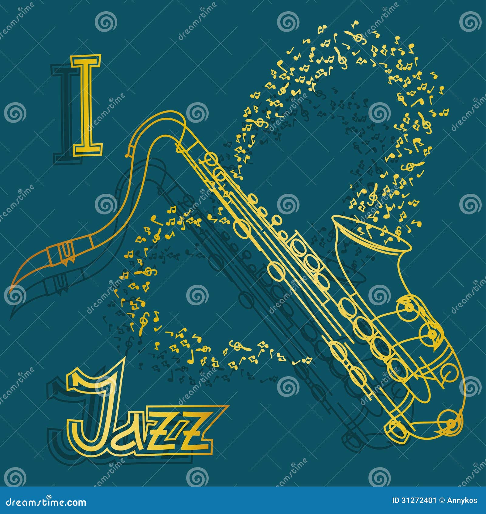 Poster with saxophone stock vector. Illustration of contour 31272401