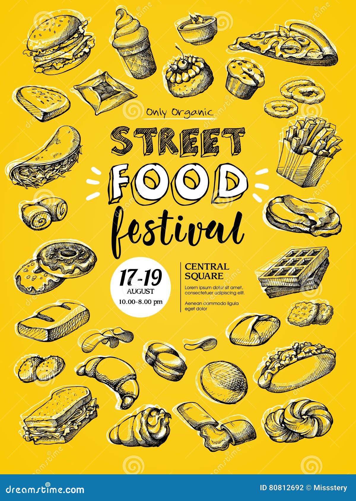 Street Food Menu, Design Template. Vector Illustration | CartoonDealer