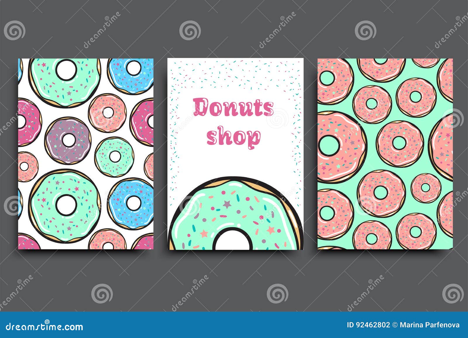 Poster Vector Template with Donuts. Advertising for Bakery Shop or Cafe ...