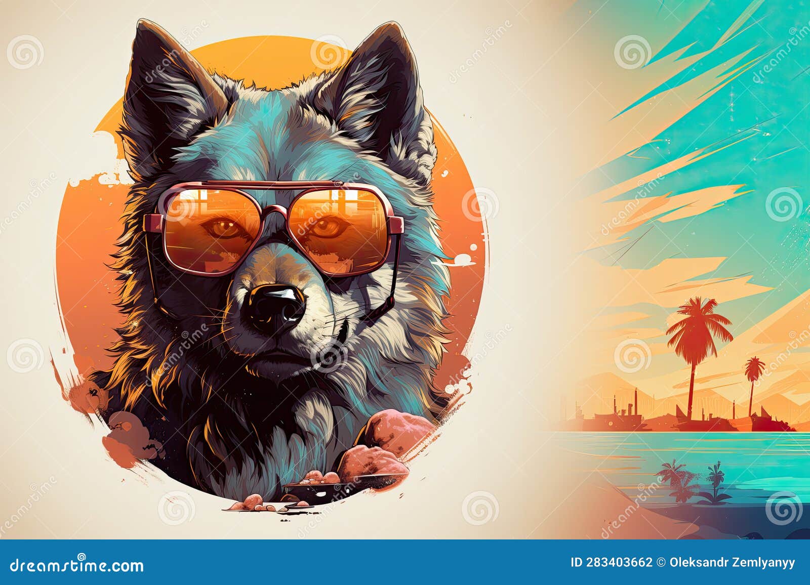 Original Wolf with sunglasses Stock Vector by ©Victoria_Novak 81137610