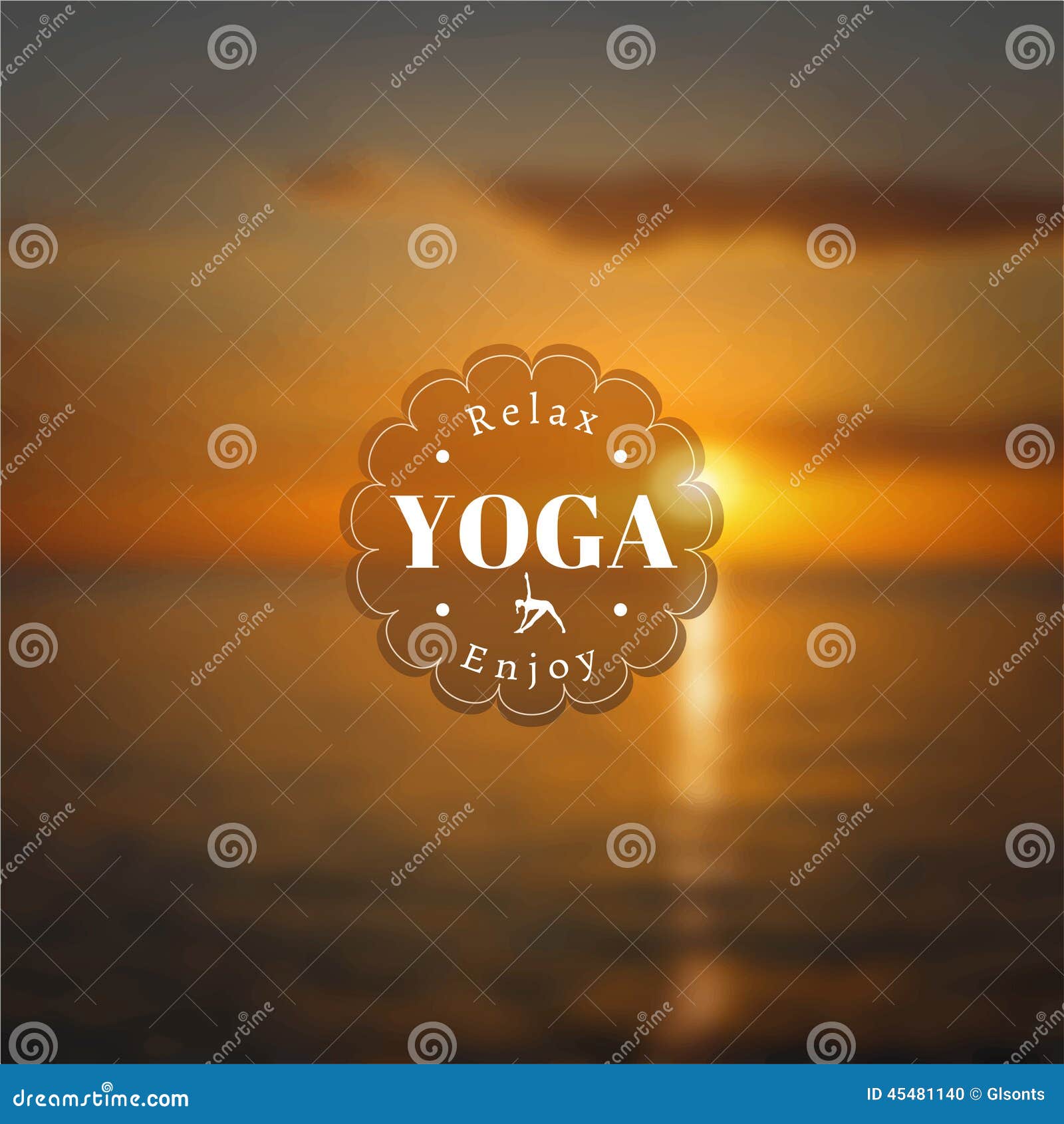 poster for yoga class with a sea view. eps,jpg.