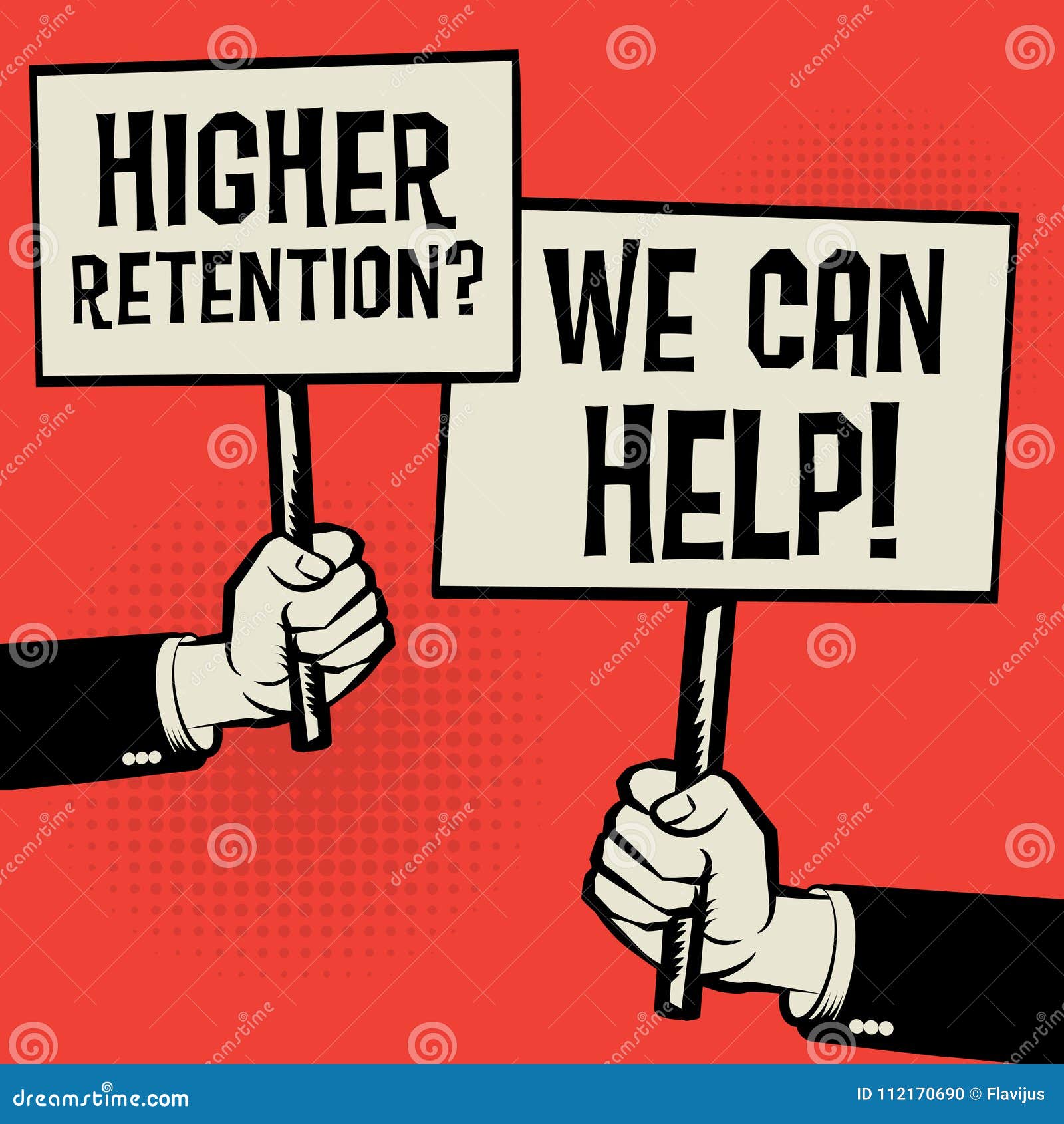 Higher Retention? we Can Help! Stock Vector Illustration of loyalty