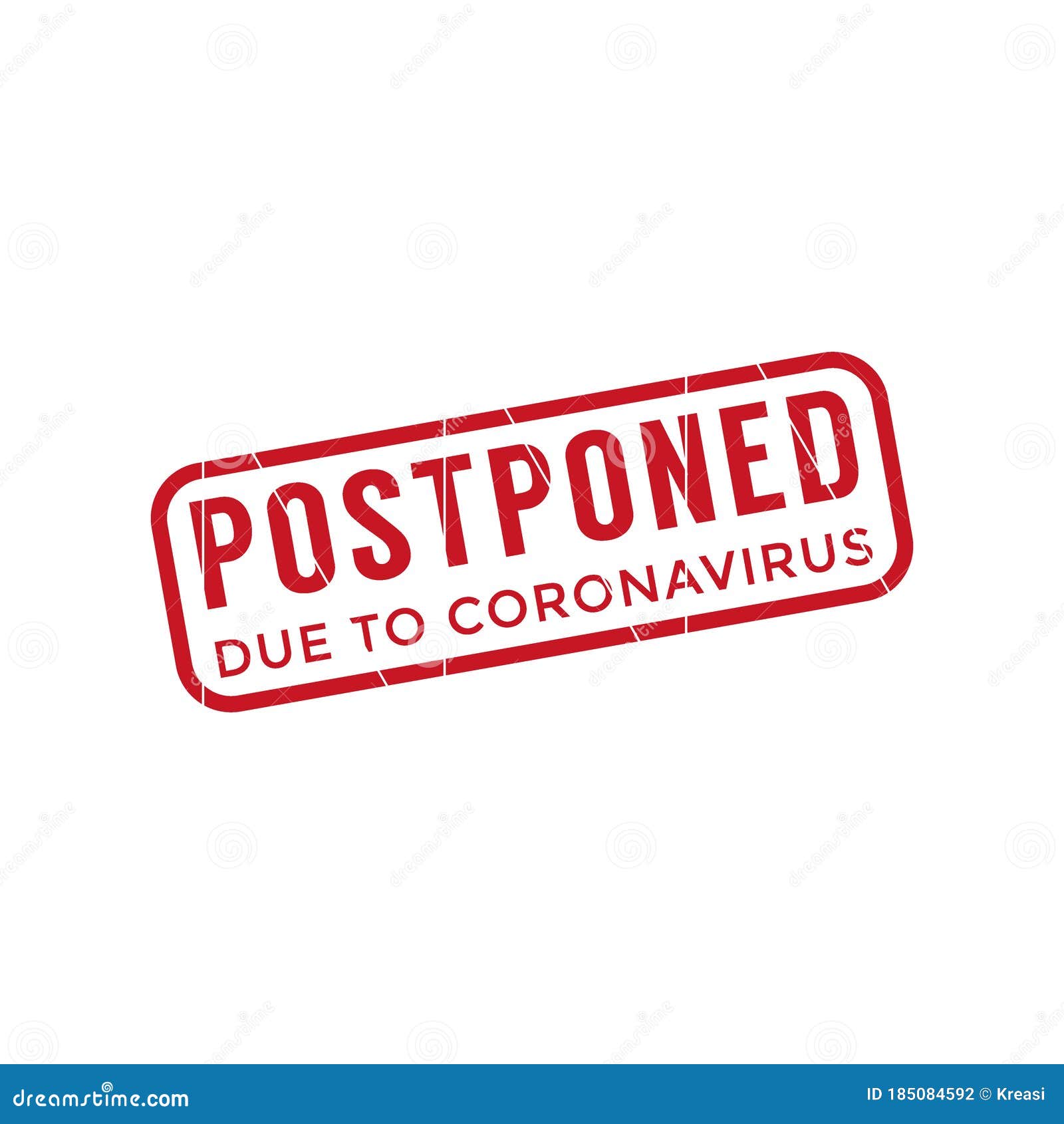 postponed due to coronavirus stamp