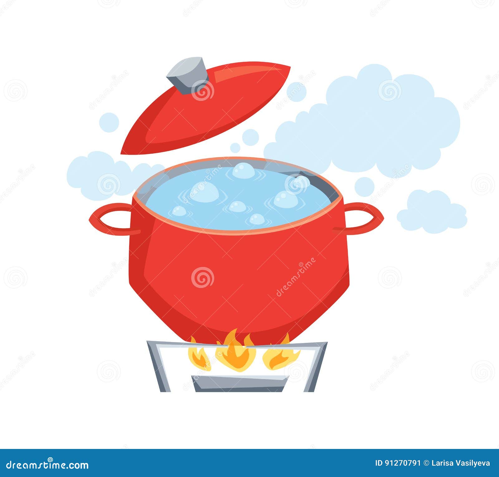 pot with boil water