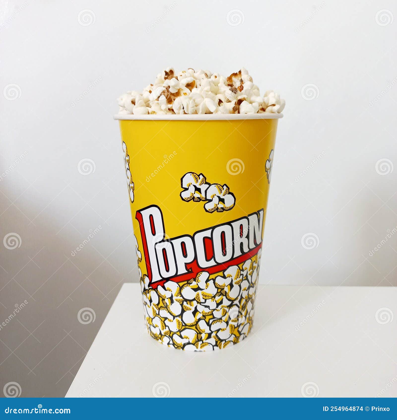Pot or bucket of popcorn stock photo. Image of bucket 254964874