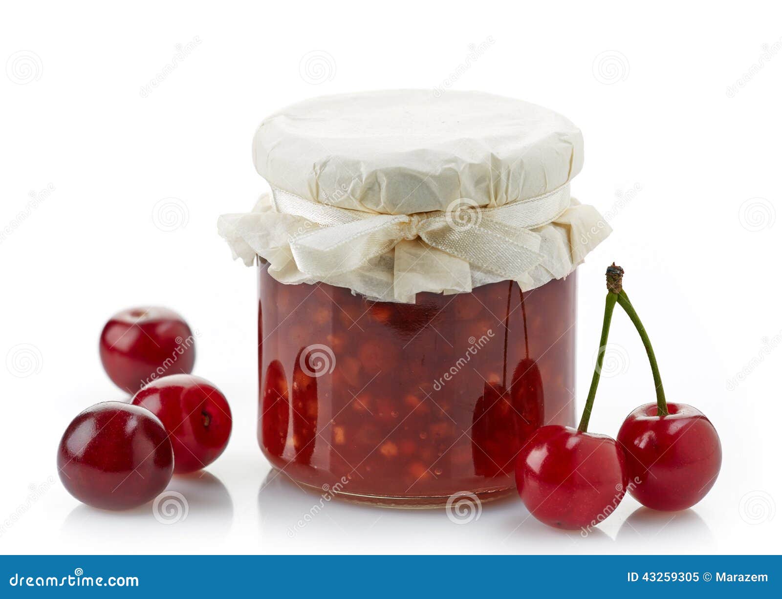 Pot De Confiture De Fruit Avec Des Cerises Image stock Image du