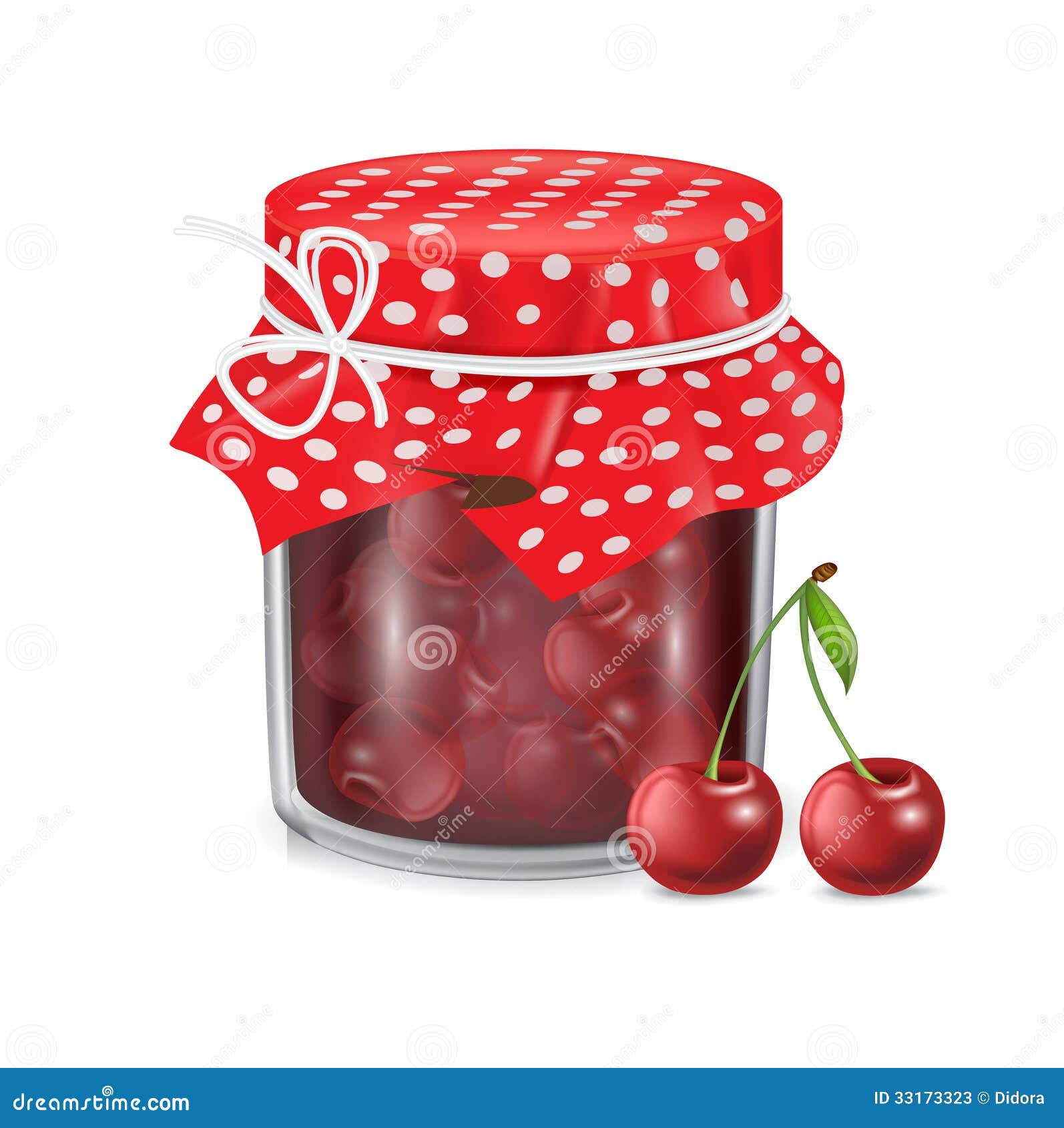 Pot De Confiture Et Fruit De Cerise Illustration de Vecteur