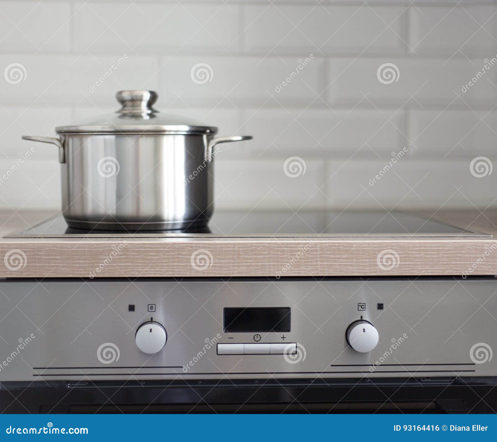 Pot on Electric Stove in Modern Kitchen Stock Photo Image of closeup