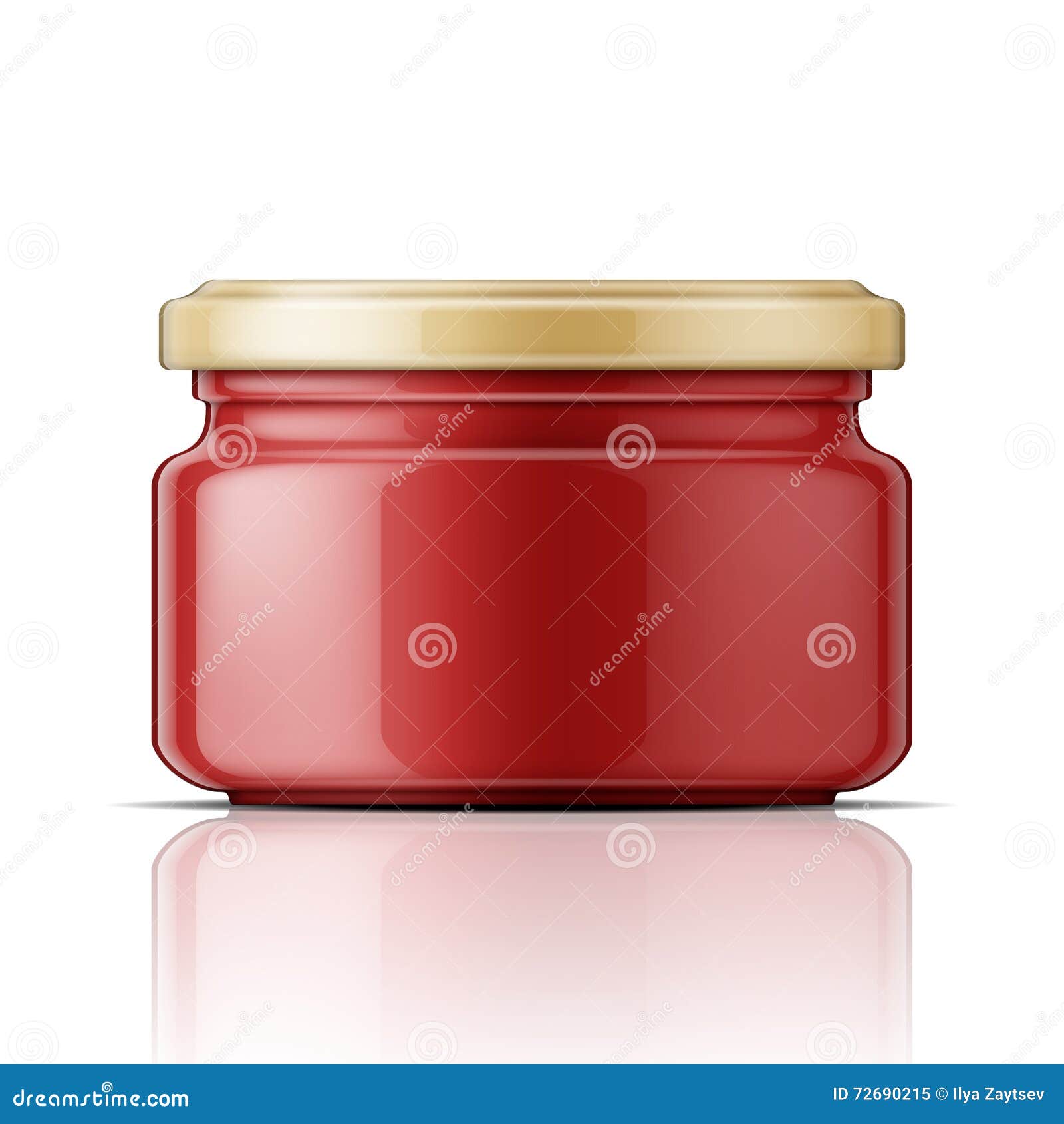 Pot En Verre Avec La Sauce Tomate Illustration de Vecteur