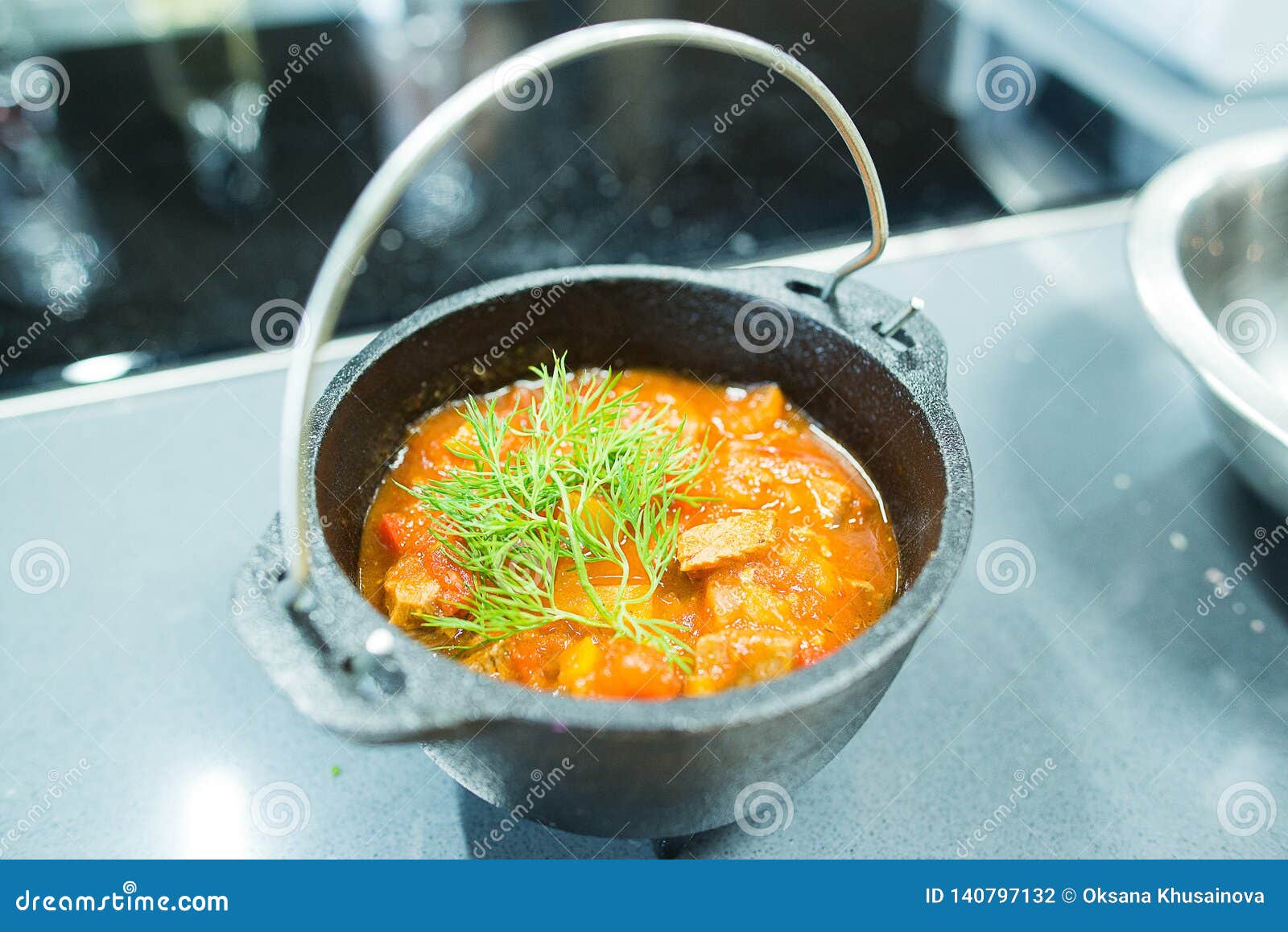 Download A Pot Of Food With Dill Stock Photo Image Of Place 140797132 Yellowimages Mockups