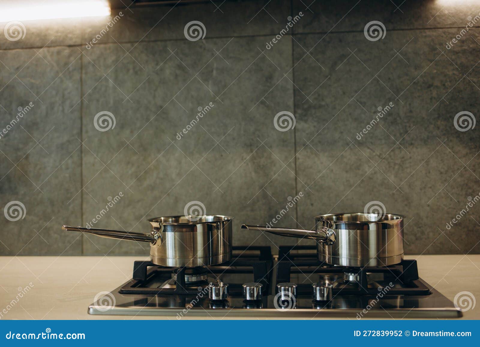 Pot on the Gas Stove and Cooking in Kitchen. Stock Photo Image of metal, appliance 272839952