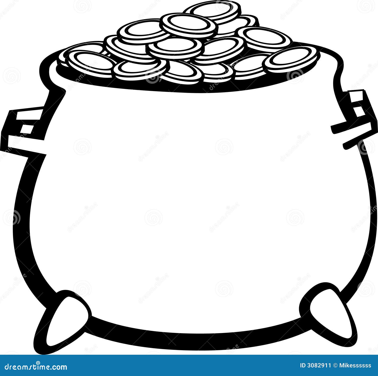 Pot With Gold Coins Vector Illustration Stock Vector Illustration Of